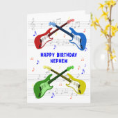 Carte d'anniversaire des guitares Nephew (Fleur jaune)
