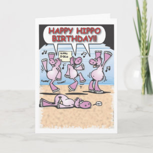 Carte d'anniversaire des hippopotames en état d'éb