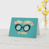 Carte d'anniversaire des lunettes Rainbow (Fleur jaune)