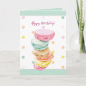 Carte d'anniversaire des Macarons à points (Devant)