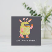 Carte d'anniversaire des monstres amusants (Debout devant)