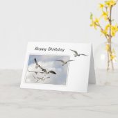Carte d'anniversaire des mouettes (Fleur jaune)