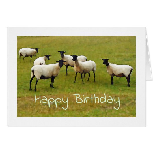 Carte d'anniversaire des moutons (Devant horizontal)
