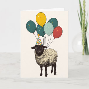 Carte d'anniversaire des moutons amusants - Agneau
