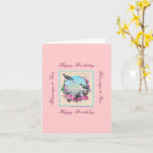 carte d'anniversaire des oiseaux chanteurs (Fleur jaune)