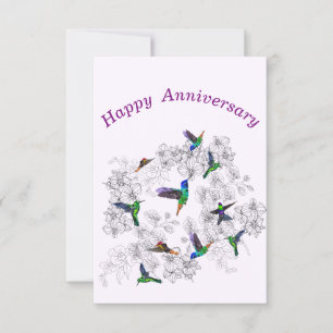 Carte d'anniversaire des oiseaux de printemps