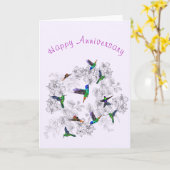 Carte d'anniversaire des oiseaux de printemps (Fleur jaune)