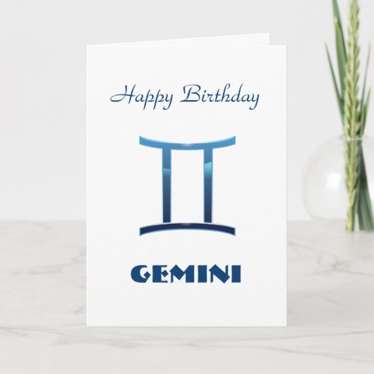 Carte d'anniversaire des panneaux Zodiac Gemini bl (Devant)