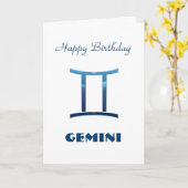 Carte d'anniversaire des panneaux Zodiac Gemini bl (Fleur jaune)