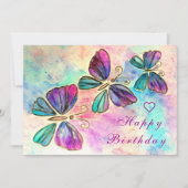 Carte d'anniversaire des papillons Watercolor (Devant)