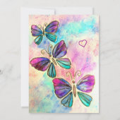 Carte d'anniversaire des papillons Watercolor (Dos)
