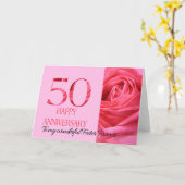 Carte d'anniversaire des parents d'accueil Rose ro (Fleur jaune)