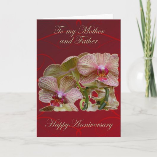 Carte d'anniversaire des parents Orchidées emmêlée (Devant)