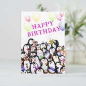 Carte d'anniversaire des pingouins (Debout devant)