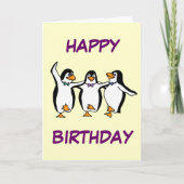 Carte d'anniversaire des pingouins dansants (Devant)