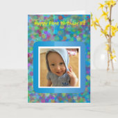 Carte d'anniversaire des points arc-en-ciel (Fleur jaune)