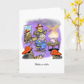 Carte d'anniversaire des pompiers (Fleur jaune)