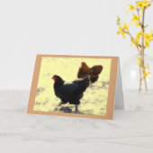 Carte d'anniversaire des poulets (Fleur jaune)