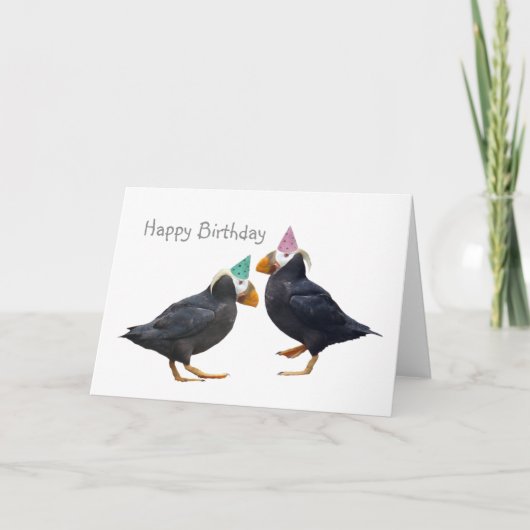 Carte d'anniversaire des Puffins de fête (Devant)