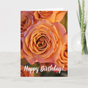 Carte d'anniversaire des Roses de corail orange