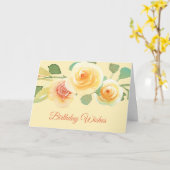 Carte d'anniversaire des Roses Jaunes (Fleur jaune)