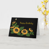 Carte d'anniversaire des tournesols (Fleur jaune)