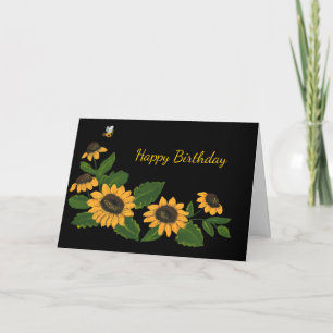 Carte d'anniversaire des tournesols