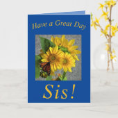 Carte d'anniversaire des tournesols et papillons p (Fleur jaune)