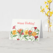 Carte d'anniversaire des vignes (Fleur jaune)