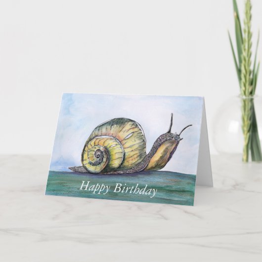 Carte d'anniversaire d'escargot (a241) (Devant)