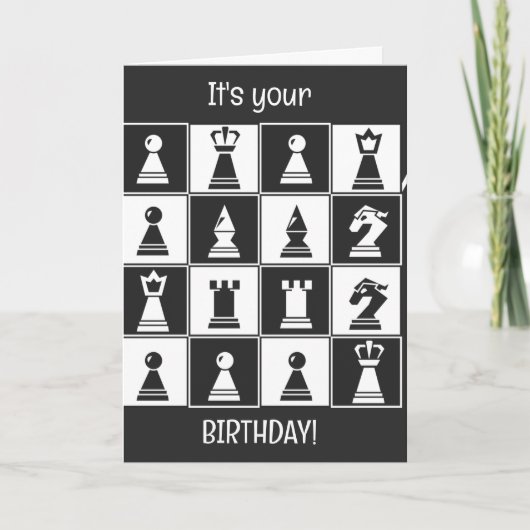 Carte d'anniversaire Design Échecs (Devant)
