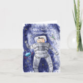 Carte d'anniversaire d'espace (Devant)