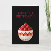 Carte d'anniversaire dessert aux fraises (Devant)