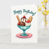 Carte d'anniversaire Dessert Delight (Fleur jaune)