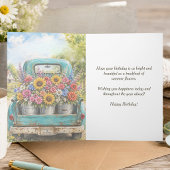 Carte d'anniversaire d'été joyeux avec des fleurs