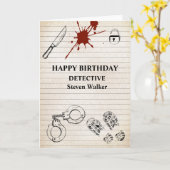 Carte d'anniversaire détective dossier d'affaire c (Fleur jaune)