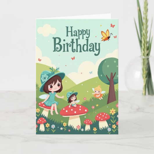 Carte d'anniversaire d'êtres magiques (Devant)