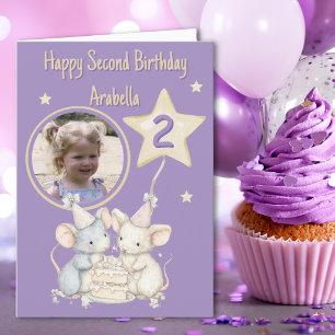 Carte d'anniversaire deux ans Watercolour One Phot