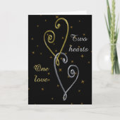 Carte d'anniversaire Deux cœurs (Devant)