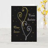 Carte d'anniversaire Deux Cœurs (Fleur jaune)