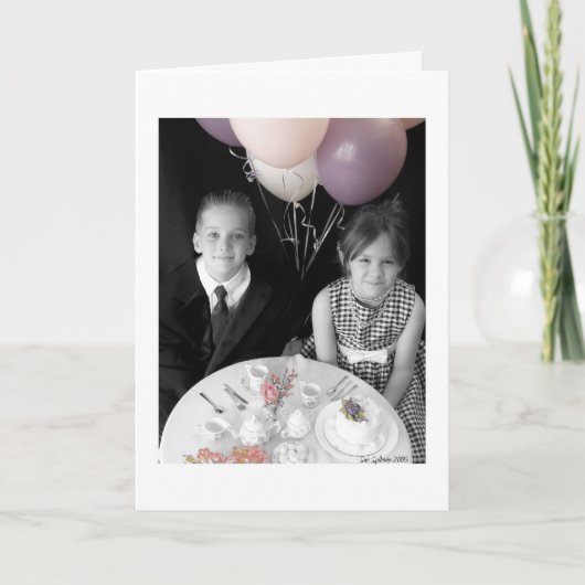 Carte d'anniversaire deux du thé 4 (Devant)