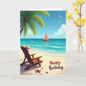 Carte d'anniversaire d'évasion tropicale (Fleur jaune)