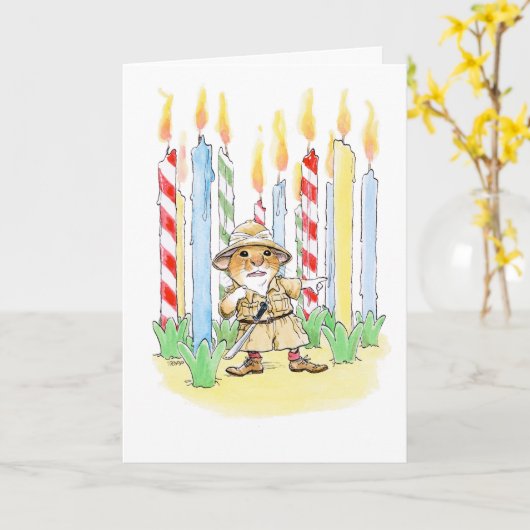 Carte d'anniversaire d'explorateur (Fleur jaune)