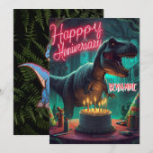 CARTE D'ANNIVERSAIRE D'HALLOWEEN DE DINOSAURE EFFR (Devant / Derrière)