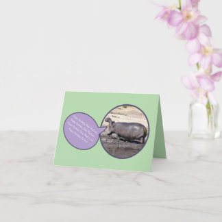 Carte d'anniversaire d'hippopotame "chantant"/pers