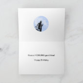 Carte d'anniversaire d'hurlement de loup de (Intérieur)