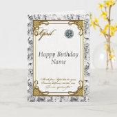 Carte d'anniversaire Diamond d'avril (Fleur jaune)