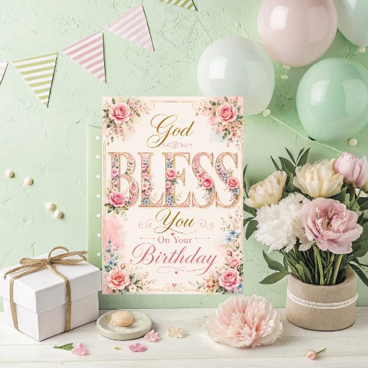 Carte d'anniversaire Dieu vous bénisse