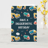 Carte d'anniversaire Digger pour garçons (Fleur jaune)