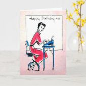 Carte d'anniversaire d'image Vintage (Fleur jaune)